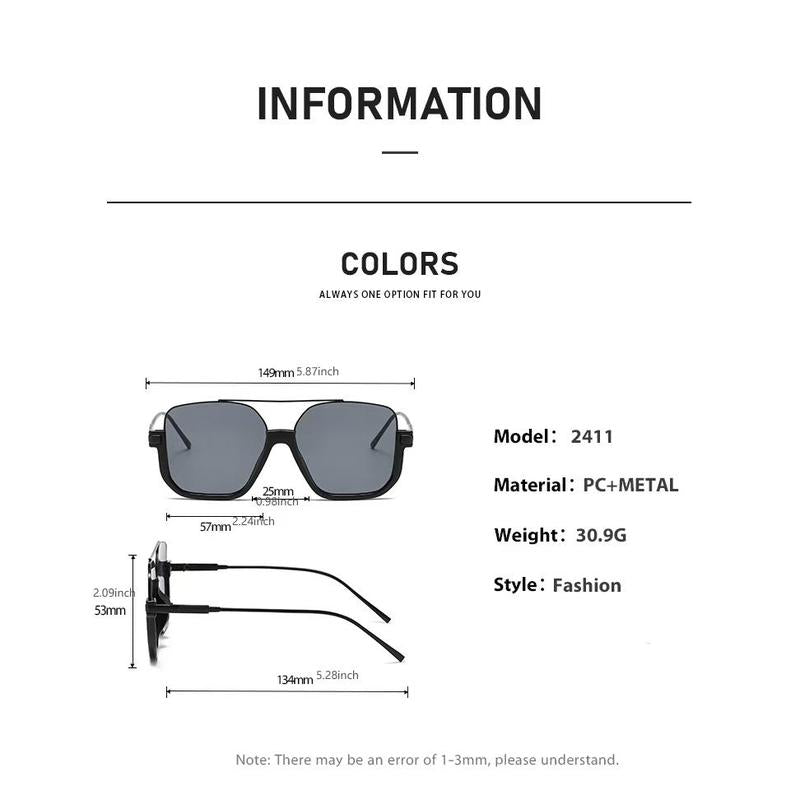 Retro Trendy Aviator Style Outdoor Fashion Metal Frame Clear Tinted Sunglasses UV Protection, Unisex Holiday Gifts Allround Polarized Sunglasses for Multipurpose Use (Travel, Driving, Biking, Fishing)