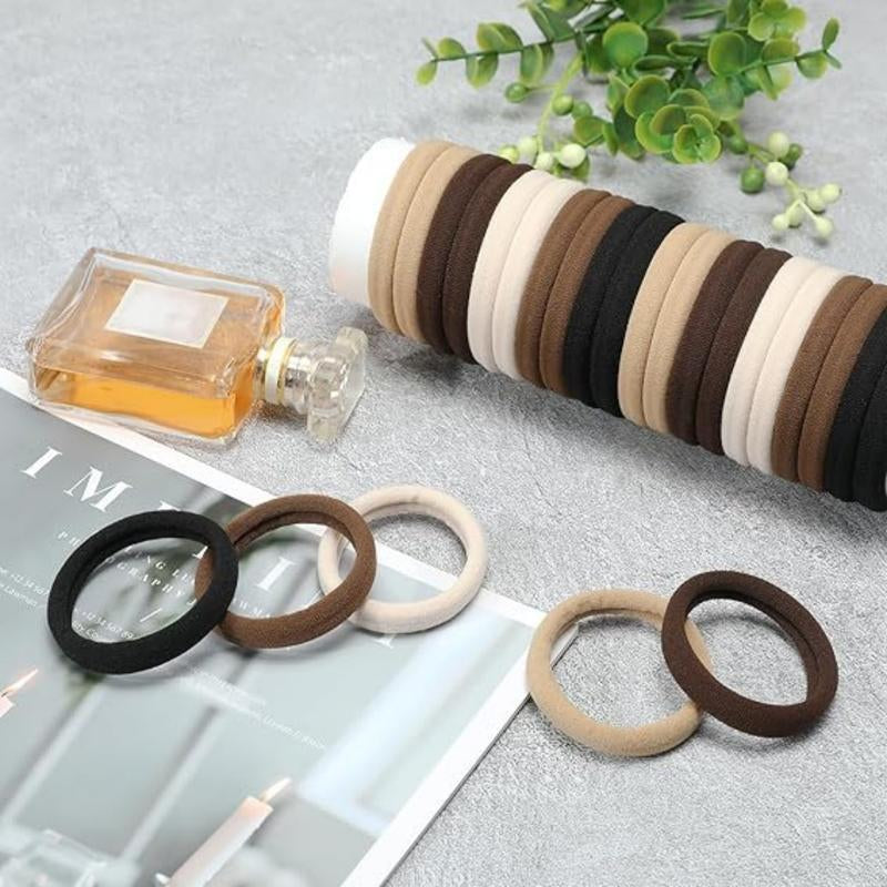 30 Seamless Cotton Strands,Hairbands Suitable for Thick Hair,Simple Ponytail, Fixed Headband, Hair Accessories Withomagut Creases or Dae Scrunchie. Scrunchies