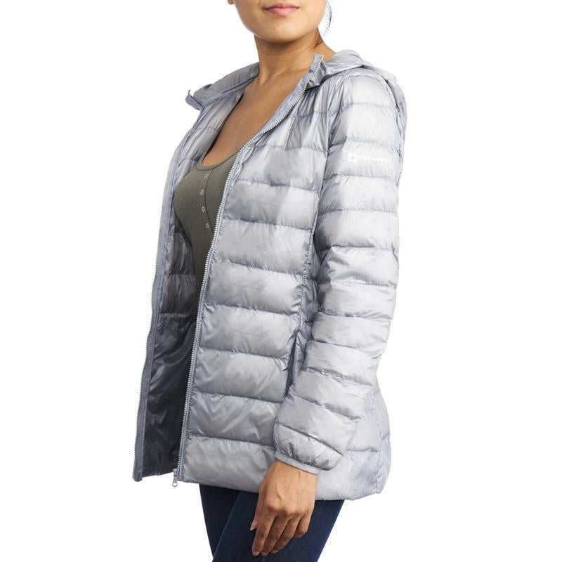 Alpine Swiss Eva Womens down Alternative Puffer Jacket Hooded Light Packable Coat