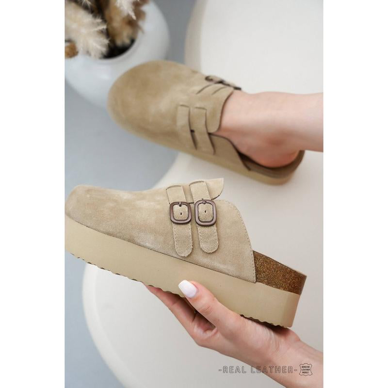 Project Cloud | "Stephi" Genuine Leather Clogs for Women | Memory Foam | Lightweight | Non-Slip