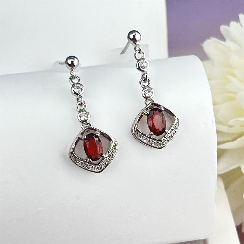 Lavesha S925 Garnet Stub Earrings