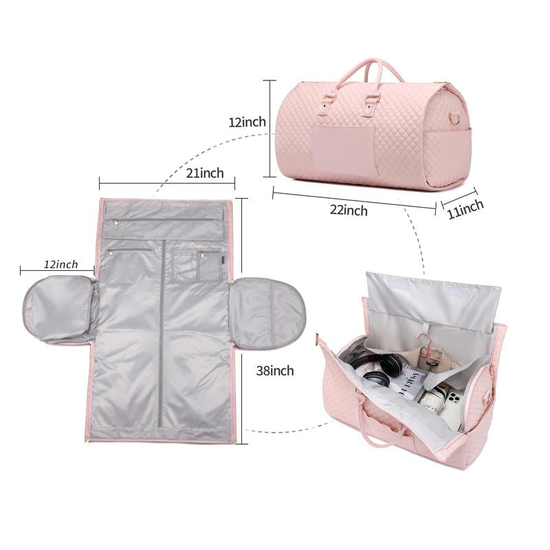 SEYFOCNIA Convertible Carry on Garment Bag for Women,Leather Garment Bags for Travel with Shoe Pouch 2 in 1 Hanging Suitcase Suit Bag for Women Travel Bags for Women Duffle Bag Garment Bag Gifts