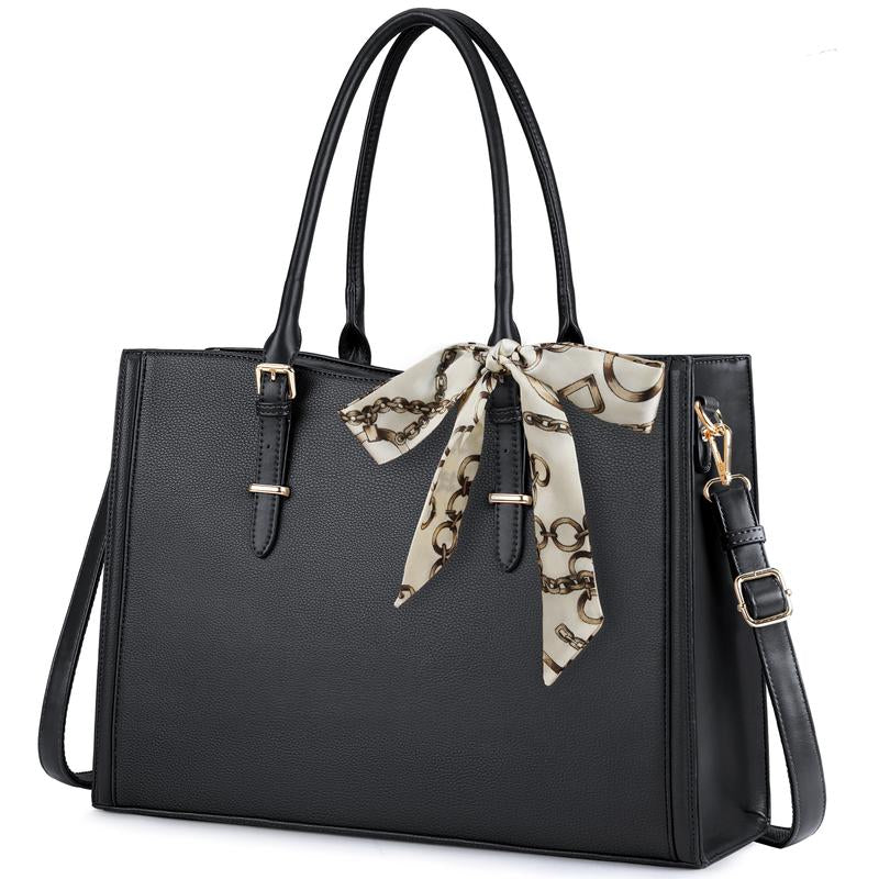 Laptop Bag for Women 15.6 Inch Waterproof Tote Large Leather Work Bag Computer Briefcase School Bag Office Professional Large Capacity Handbag Shoulder Bag