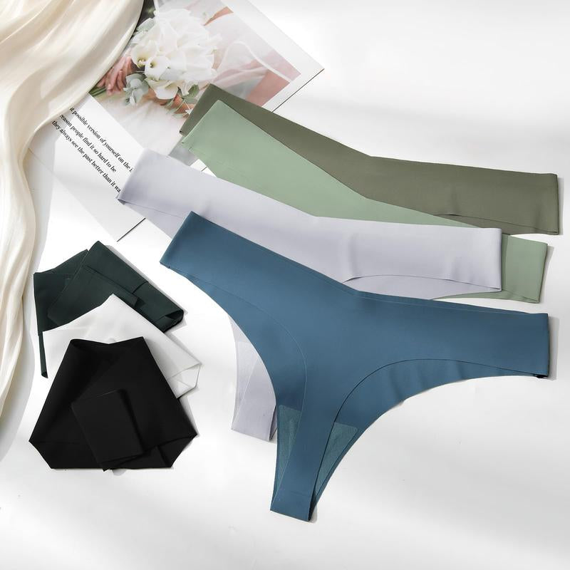 LEVAO 7 Pack Seamless Thong Underwear for Women No Show Breathable Stretch Comfy Soft