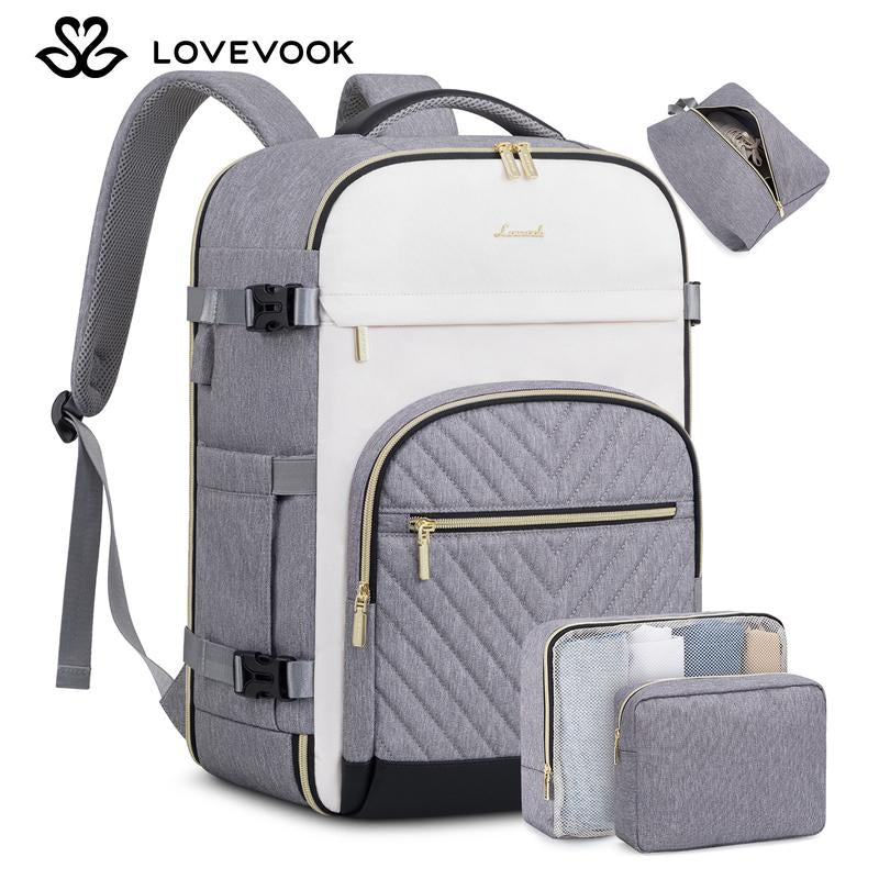 LOVEVOOK Fall Travel Backpack for Women,Carry on Backpack for Airplanes,15.6&17.3“Laptop Personal Item Travel Bag,Tsa Approved Carry on Luggage,Waterproof Weekender Business Hiking Bag