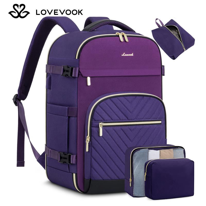 LOVEVOOK Fall Travel Backpack for Women,Carry on Backpack for Airplanes,15.6&17.3“Laptop Personal Item Travel Bag,Tsa Approved Carry on Luggage,Waterproof Weekender Business Hiking Bag