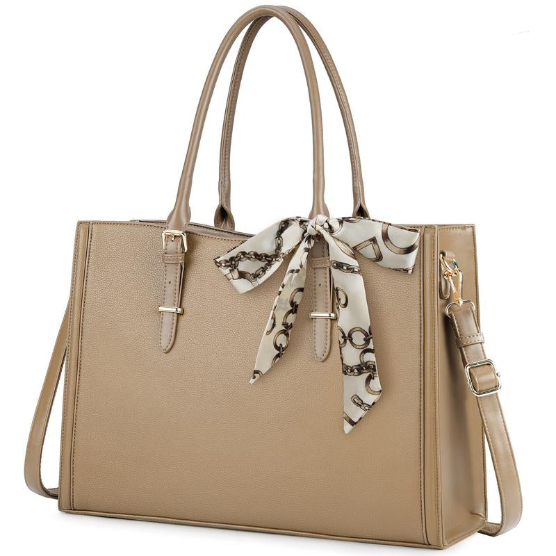 Laptop Bag for Women 15.6 Inch Waterproof Tote Large Leather Work Bag Computer Briefcase School Bag Office Professional Large Capacity Handbag Shoulder Bag