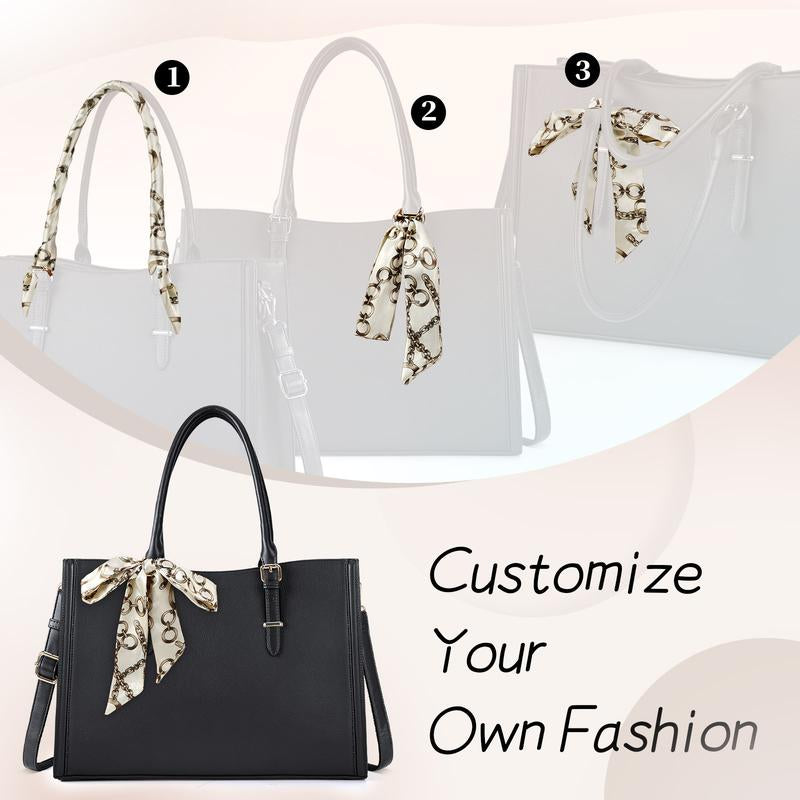 Laptop Bag for Women 15.6 Inch Waterproof Tote Large Leather Work Bag Computer Briefcase School Bag Office Professional Large Capacity Handbag Shoulder Bag