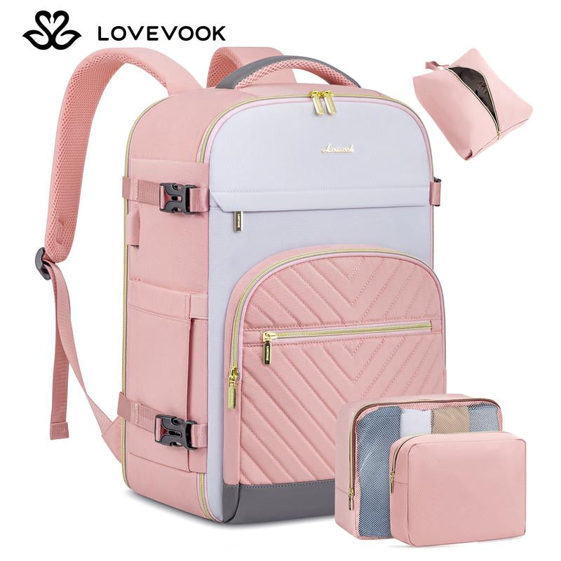 LOVEVOOK Fall Travel Backpack for Women,Carry on Backpack for Airplanes,15.6&17.3“Laptop Personal Item Travel Bag,Tsa Approved Carry on Luggage,Waterproof Weekender Business Hiking Bag