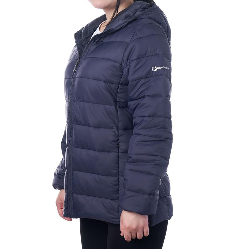 Alpine Swiss Eva Womens down Alternative Puffer Jacket Hooded Light Packable Coat