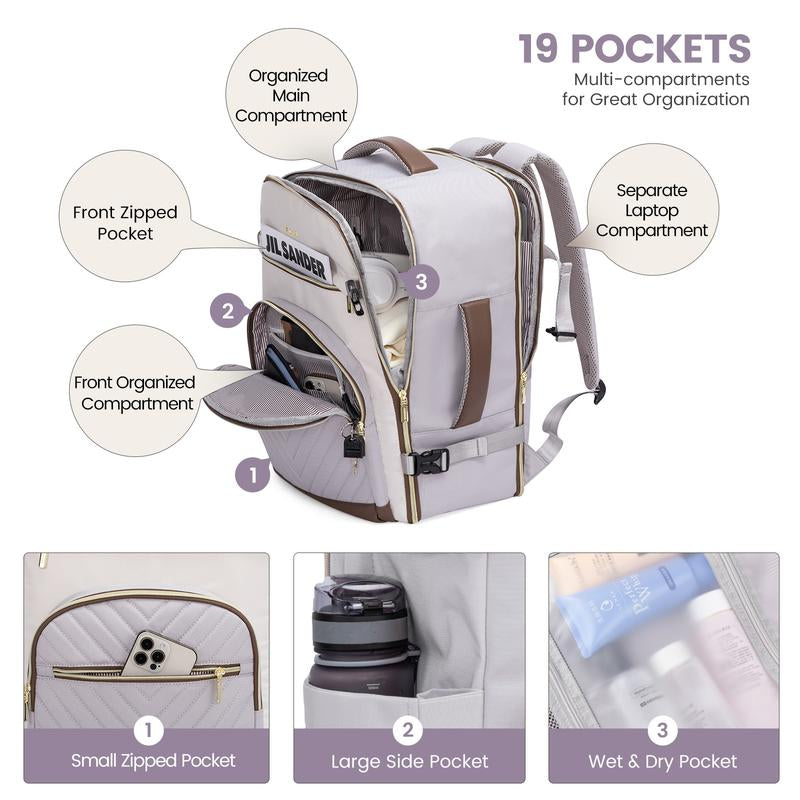 LOVEVOOK Fall Travel Backpack for Women,Carry on Backpack for Airplanes,15.6&17.3“Laptop Personal Item Travel Bag,Tsa Approved Carry on Luggage,Waterproof Weekender Business Hiking Bag
