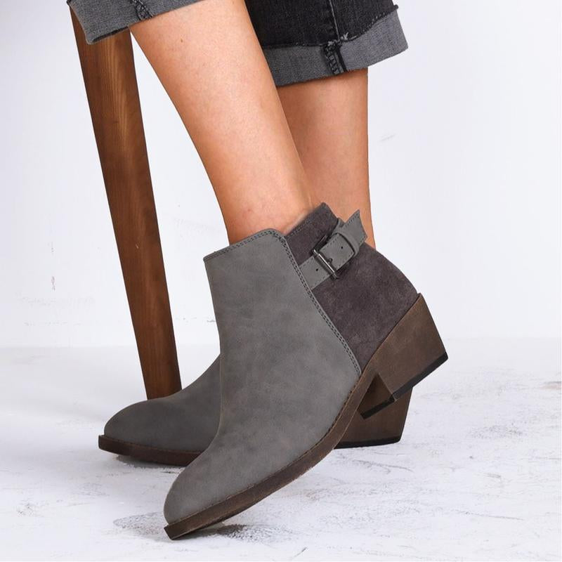 Women'S 9617 Fashion Boots Chunky Low Heel Western Boots Ankle Booties