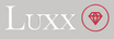 logo of the brand luxx with a red diamond and transparent backround