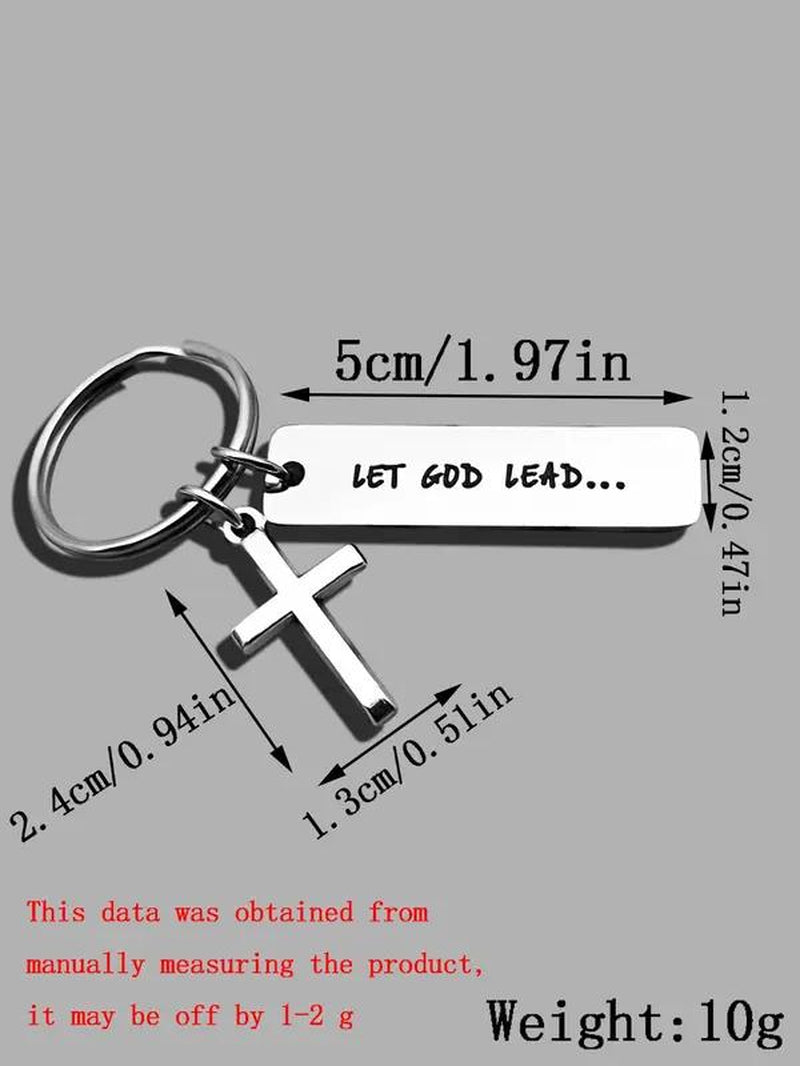 Let God Lead Cross Keychain Religious Jewelry Accessory Perfect Gift for Christian Faith