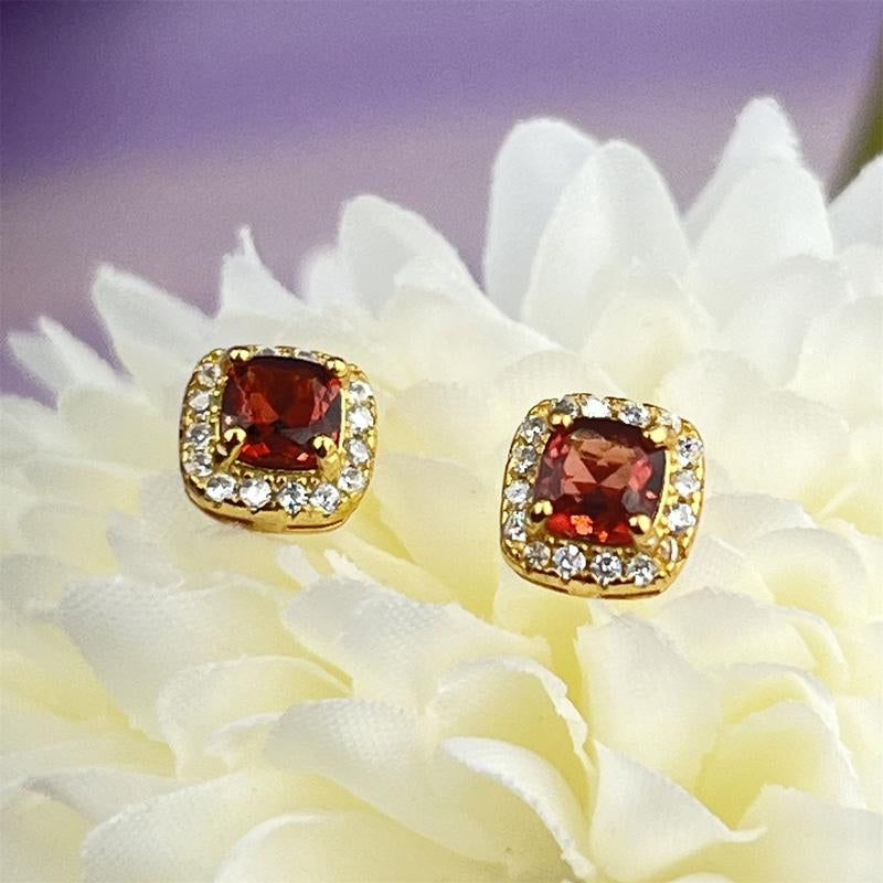 Lavesha S925 Garnet Stub Earrings