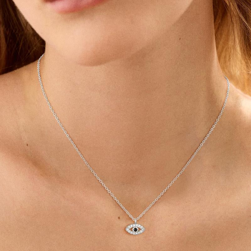 Pvoovi Dainty 14K Gold Plated Evil Eye Necklace for Women - Delicate CZ Diamond Choker Pendant Necklace Jewelry Gift