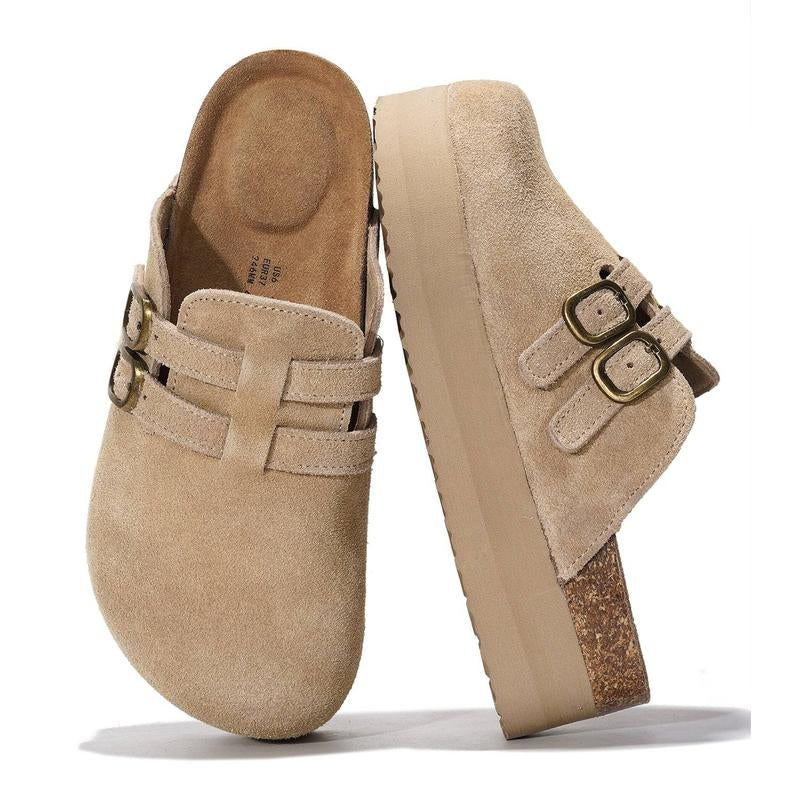 Project Cloud | "Stephi" Genuine Leather Clogs for Women | Memory Foam | Lightweight | Non-Slip
