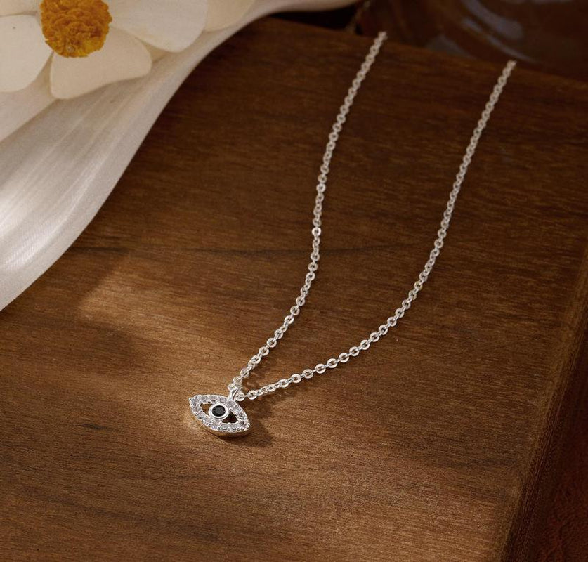 Pvoovi Dainty 14K Gold Plated Evil Eye Necklace for Women - Delicate CZ Diamond Choker Pendant Necklace Jewelry Gift