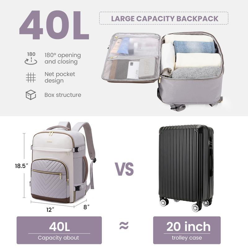LOVEVOOK Fall Travel Backpack for Women,Carry on Backpack for Airplanes,15.6&17.3“Laptop Personal Item Travel Bag,Tsa Approved Carry on Luggage,Waterproof Weekender Business Hiking Bag