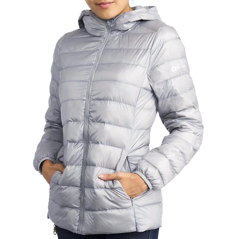 Alpine Swiss Eva Womens down Alternative Puffer Jacket Hooded Light Packable Coat