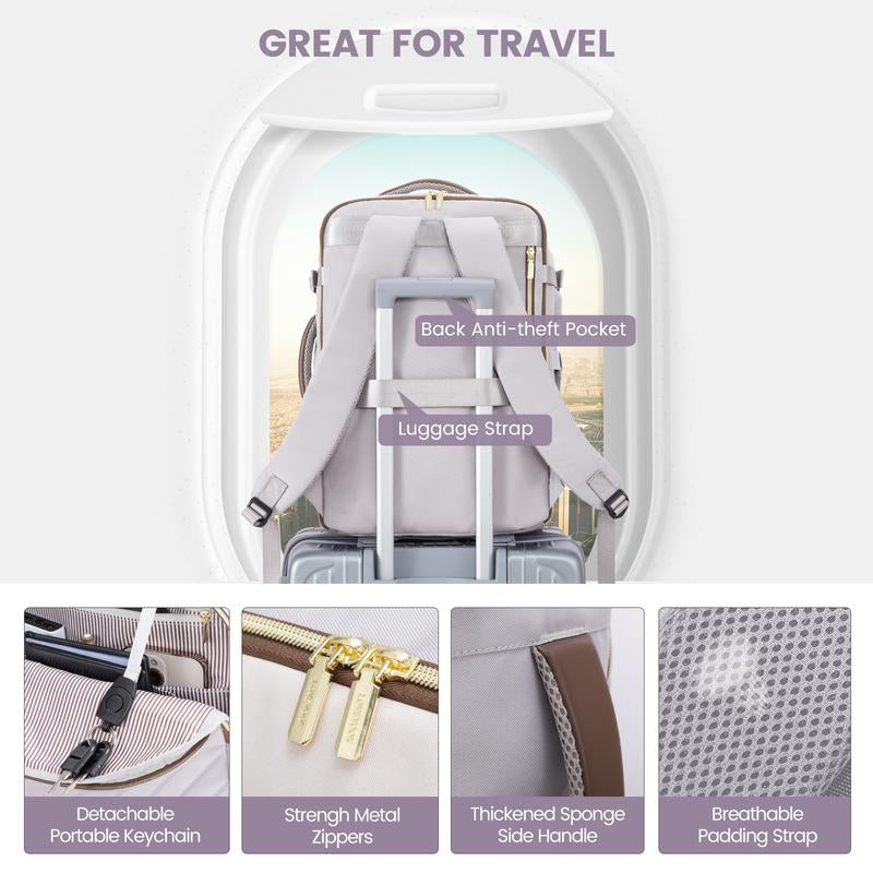 LOVEVOOK Fall Travel Backpack for Women,Carry on Backpack for Airplanes,15.6&17.3“Laptop Personal Item Travel Bag,Tsa Approved Carry on Luggage,Waterproof Weekender Business Hiking Bag