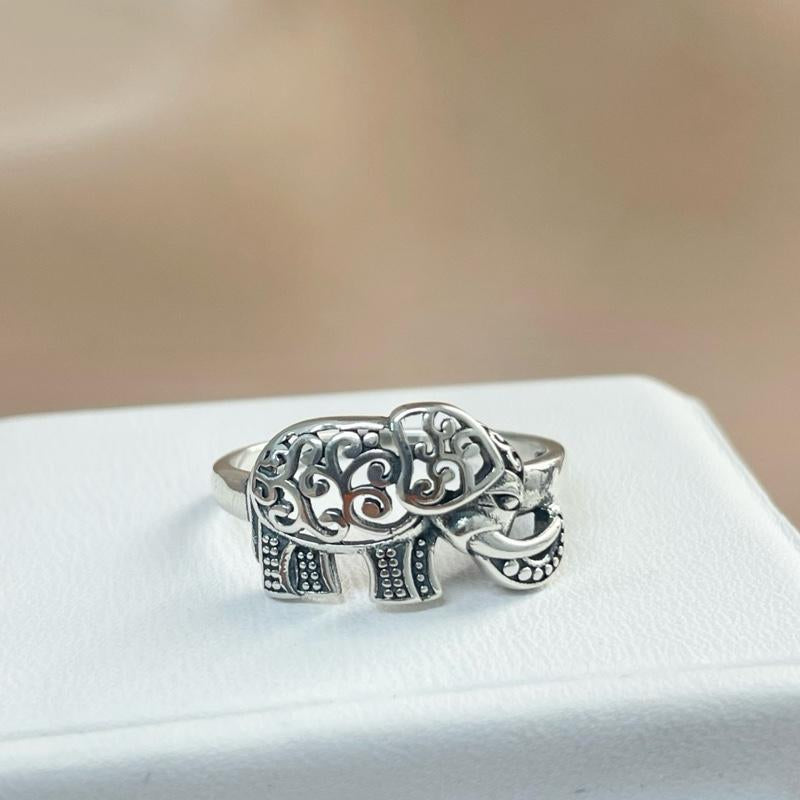 Sterling Silver 925 Elephant Ring
