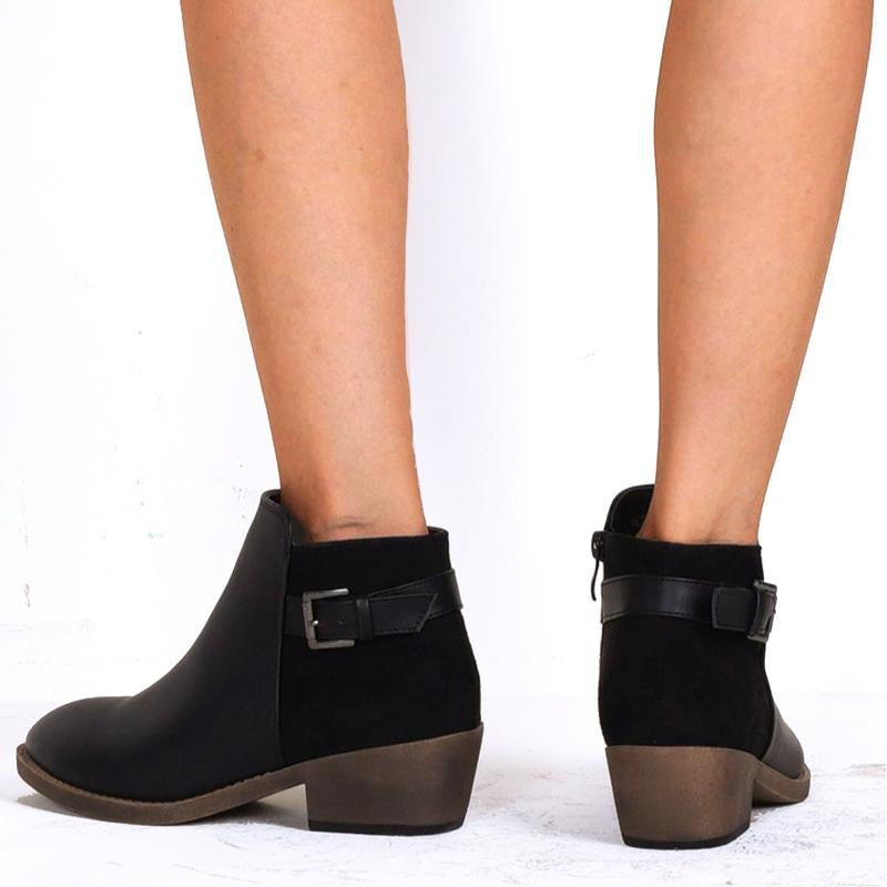 Women'S 9617 Fashion Boots Chunky Low Heel Western Boots Ankle Booties