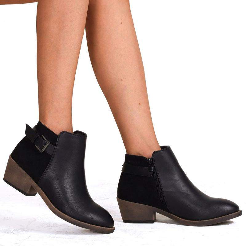 Women'S 9617 Fashion Boots Chunky Low Heel Western Boots Ankle Booties