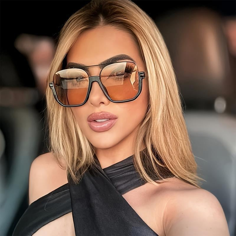 Retro Trendy Aviator Style Outdoor Fashion Metal Frame Clear Tinted Sunglasses UV Protection, Unisex Holiday Gifts Allround Polarized Sunglasses for Multipurpose Use (Travel, Driving, Biking, Fishing)