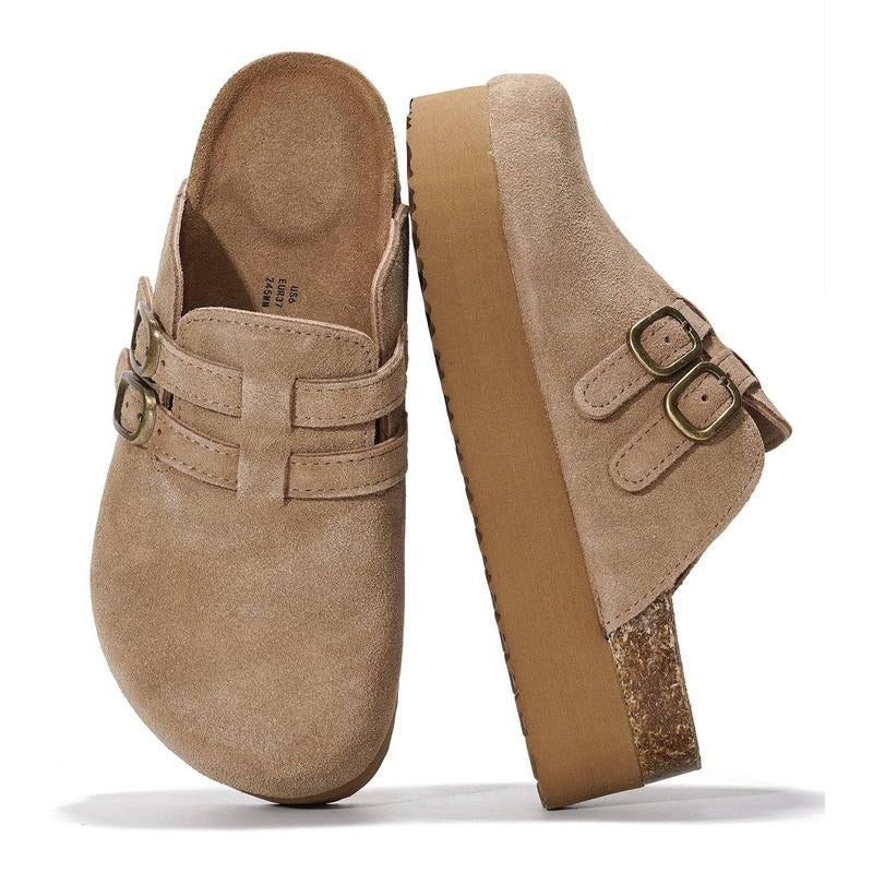 Project Cloud | "Stephi" Genuine Leather Clogs for Women | Memory Foam | Lightweight | Non-Slip